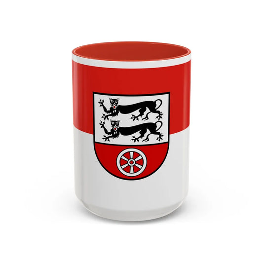 Flag of Hohenlohekreis Germany - Accent Coffee Mug-15oz-Red-Go Mug Yourself