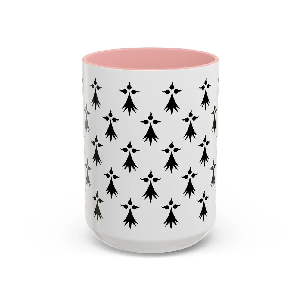 Flag of Bretagne3 France - Accent Coffee Mug-15oz-Pink-Go Mug Yourself