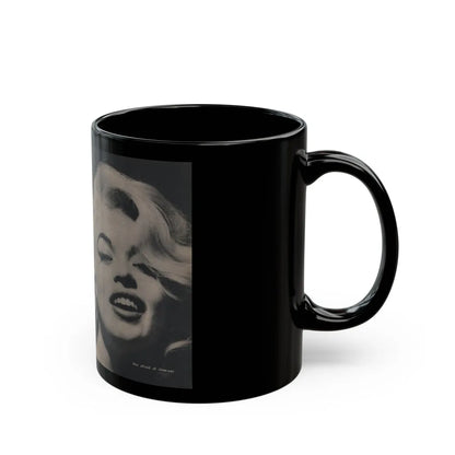 Jayne Mansfield #293 - JAYNE Pocket Magazine Pages 30 & 31 (Vintage Female Icon) Black Coffee Mug-Go Mug Yourself