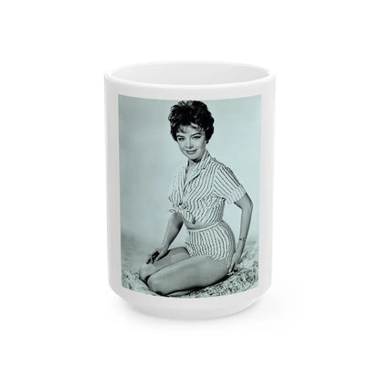 Janet Munro #32 - B&W 8x10 Full Body Cheesecake The Day The Earth Caught Fire '61 Promo Photo (Vintage Female Icon) White Coffee Mug-15oz-Go Mug Yourself