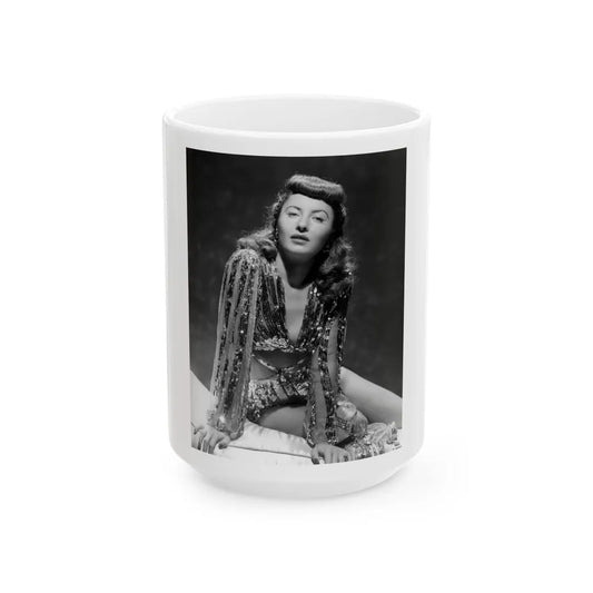 Barbara Stanwyck #177 (Vintage Female Icon) White Coffee Mug-15oz-Go Mug Yourself