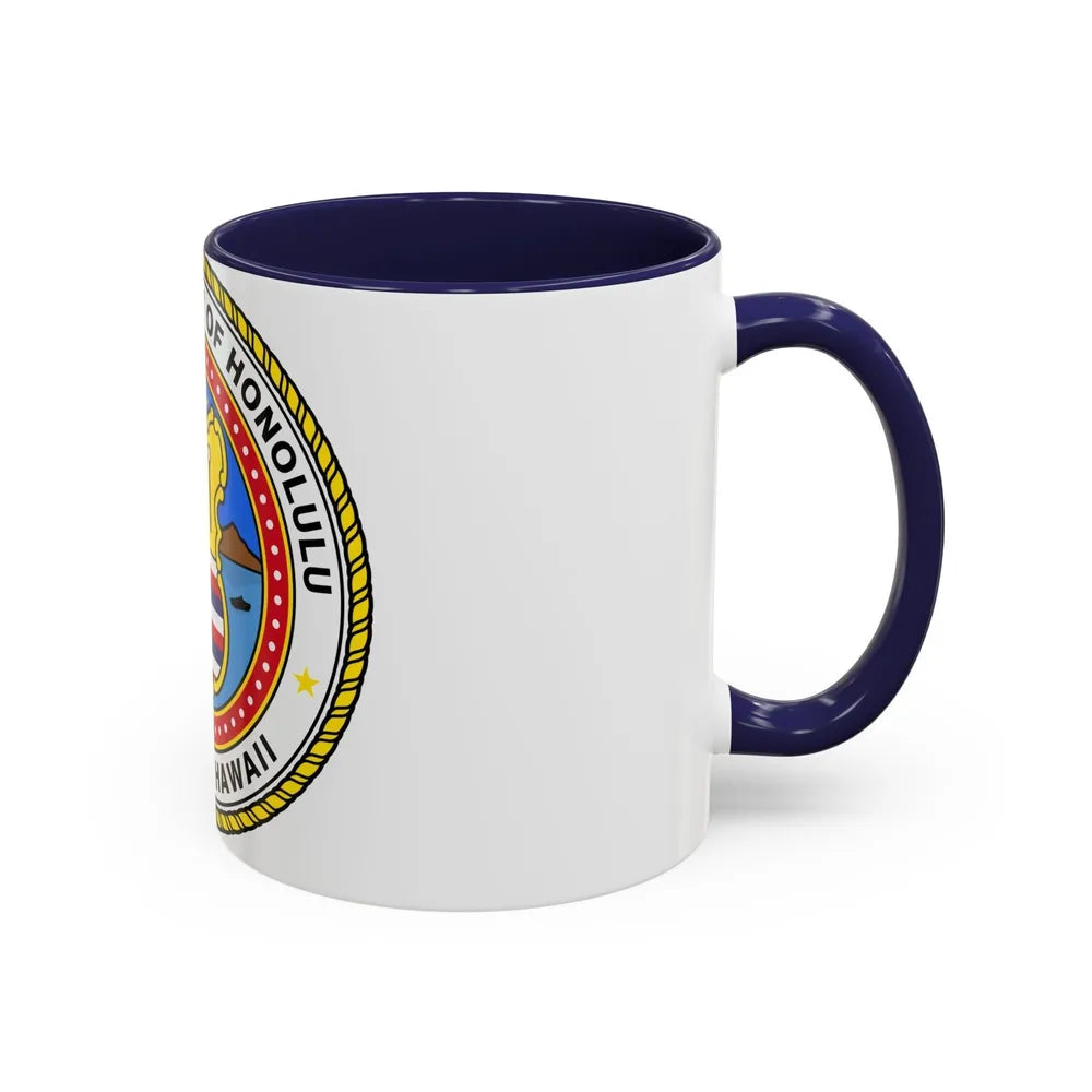 Seal of Honolulu Hawaii - Accent Coffee Mug-Go Mug Yourself