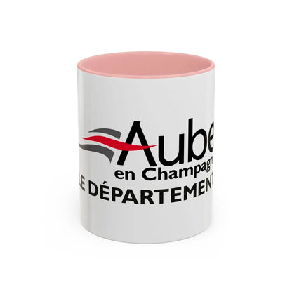 Flag of Aube France - Accent Coffee Mug-11oz-Pink-Go Mug Yourself