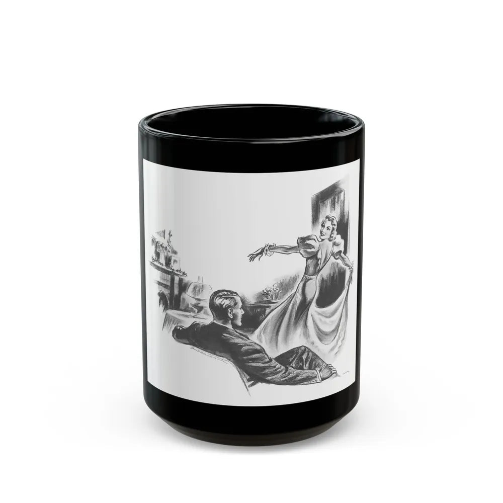 Cupid Goes Dancing by Hettie Vincent Nutbrown, Film Pictorial magazine, 1938 - Black Coffee Mug-15oz-Go Mug Yourself