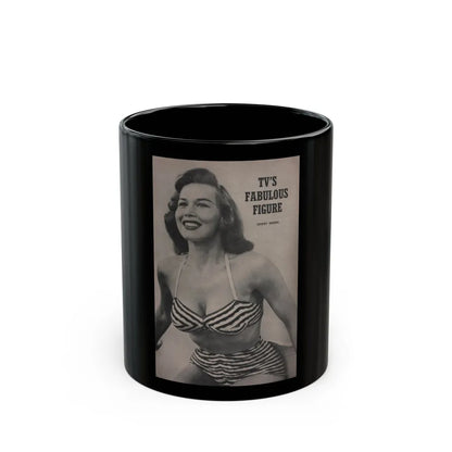 Penny Duncan #53 - Intro to Penny on Page 83 from BRIEF Digest Mag. March '55 - Reverse side of back cover 1 B&W Photo (Vintage Female Icon) Black Coffee Mug-11oz-Go Mug Yourself