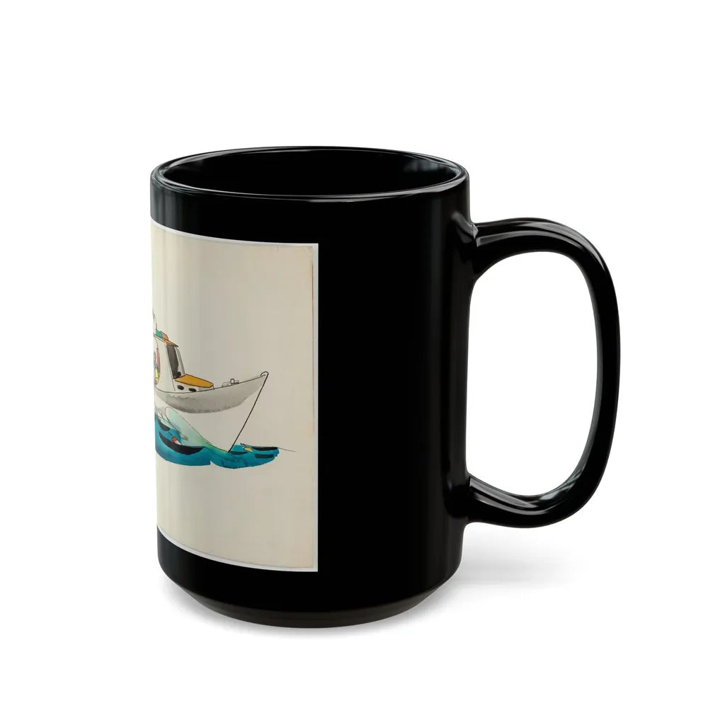 Fisherman Illustration - Black Coffee Mug-Go Mug Yourself