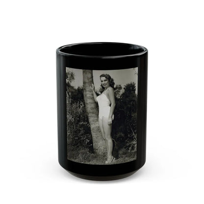 Julia Adams #97 - 8x10 B&W Full Body 1-Piece Swimsuit Promo Photo for Creature From The Black Lagoon '54 2 (Vintage Female Icon) Black Coffee Mug-15oz-Go Mug Yourself