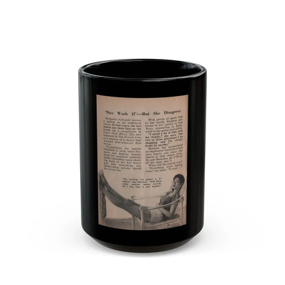 Barbara Darrow #29 - 1 B&W Photo & Article from People Pocket Mag. 12-29-54 (Vintage Female Icon) Black Coffee Mug-15oz-Go Mug Yourself