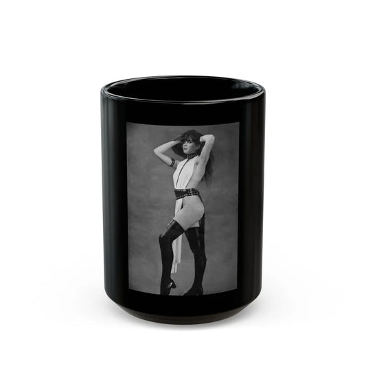 Caroline Munro #262 (Vintage Female Icon) Black Coffee Mug-15oz-Go Mug Yourself