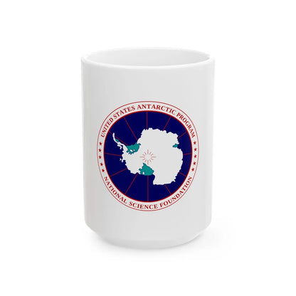 Flag of National Science Foundation Antarctic Program - White Coffee Mug-15oz-Go Mug Yourself