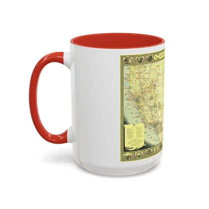 USA - Southwestern (1940) (Map) Accent Coffee Mug-Go Mug Yourself