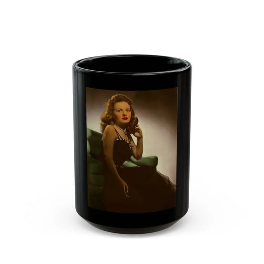 Jeanne Crain #124 (Vintage Female Icon) Black Coffee Mug-15oz-Go Mug Yourself