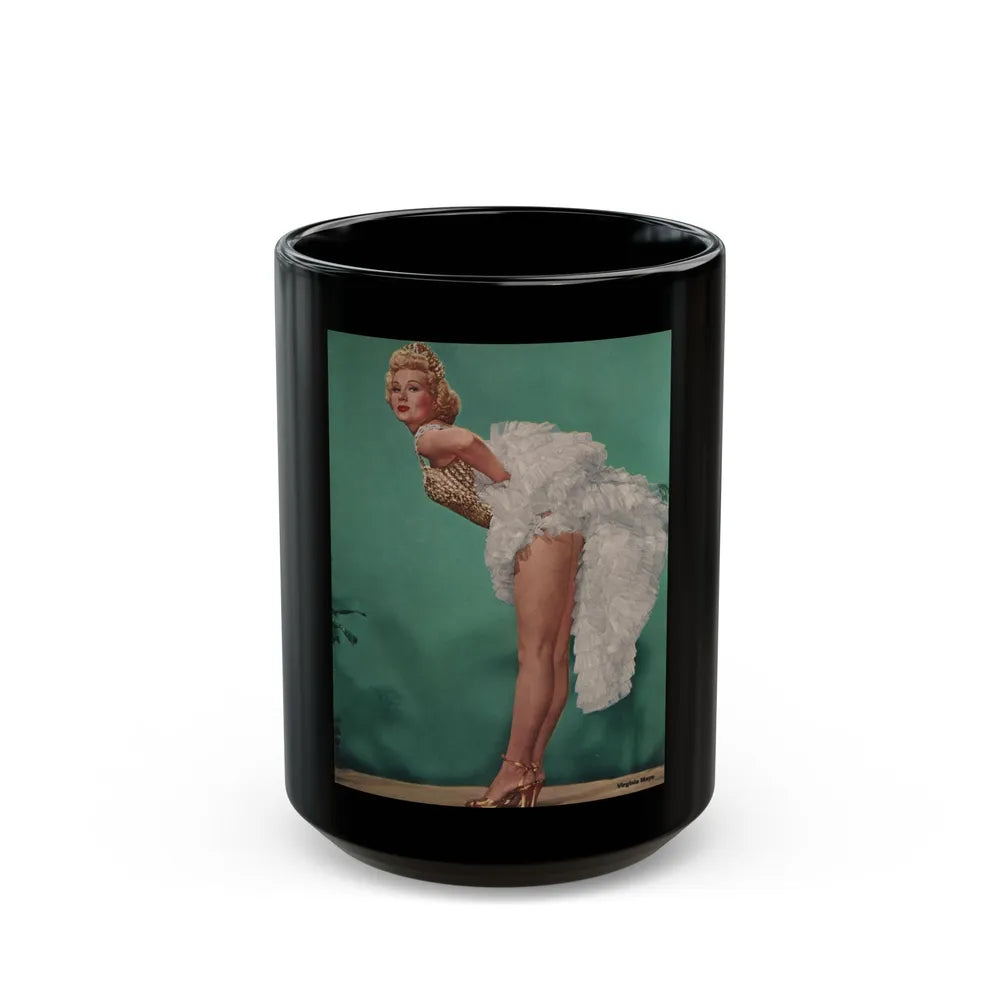 Virginia Mayo #223 - Photoplay Pin-Ups Magazine Issue #05 (Vintage Female Icon) Black Coffee Mug-15oz-Go Mug Yourself