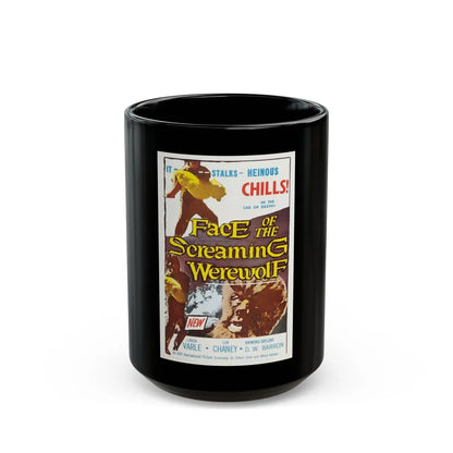 FACE OF THE SCREAMING WEREWOLF 1964 Movie Poster - Black Coffee Mug-15oz-Go Mug Yourself