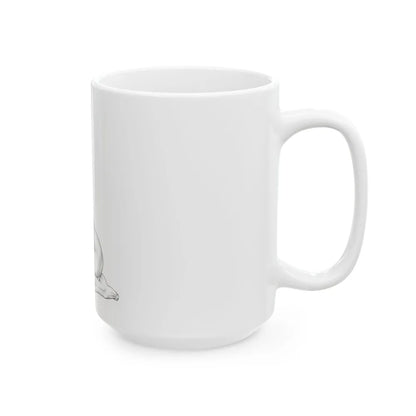 Linda Blair #169 - Nude Pencil Drawing (Vintage Female Icon) White Coffee Mug-Go Mug Yourself