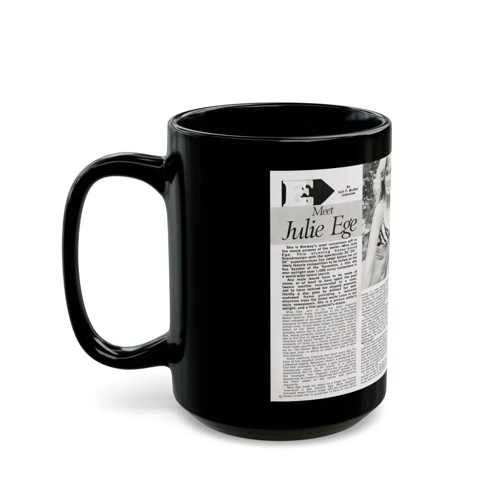 Julie Ege #187 (Vintage Female Icon) Black Coffee Mug-Go Mug Yourself