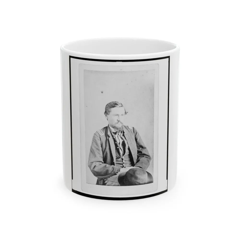 Dr. Felix Blazer, First Assistant Surgeon In The 32nd Indiana Regiment, Half-Length Portrait, Seated, Facing Front (U.S. Civil War) White Coffee Mug-11oz-Go Mug Yourself