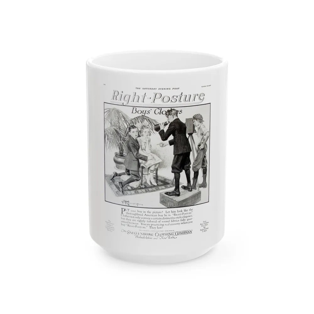 Boys' Clothes ad, The Saturday Evening Post, October 16, 1920 - White Coffee Mug-15oz-Go Mug Yourself