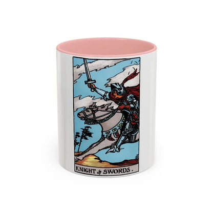 The Knight of Swords (Tarot Card) Accent Coffee Mug-11oz-Pink-Go Mug Yourself