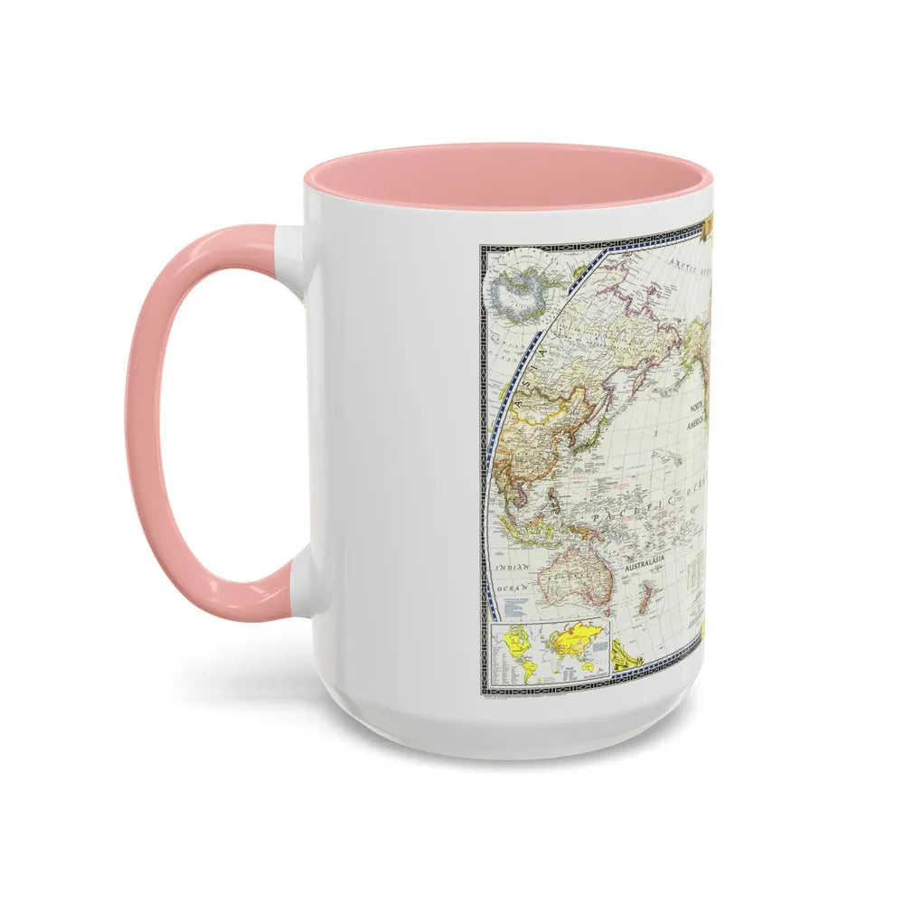 World Map (1951) (Map) Accent Coffee Mug-Go Mug Yourself