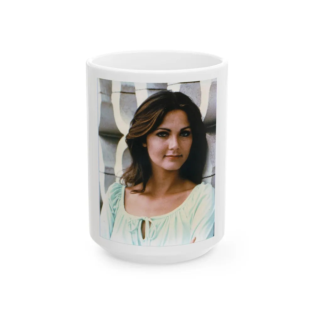 Lynda Carter #239 (Vintage Female Icon) White Coffee Mug-15oz-Go Mug Yourself