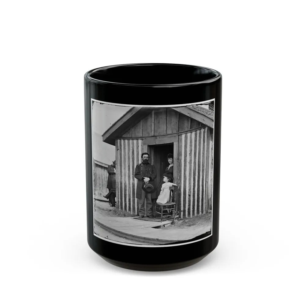 City Point, Va. Brig. Gen. John A. Rawlins, Chief Of Staff, With Wife And Child At Door Of Their Quarters (U.S. Civil War) Black Coffee Mug-15oz-Go Mug Yourself