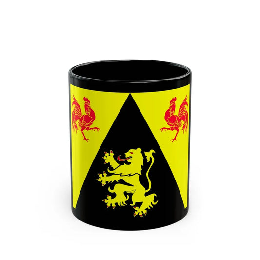 Flag of Walloon Brabant Belgium - Black Coffee Mug-11oz-Go Mug Yourself