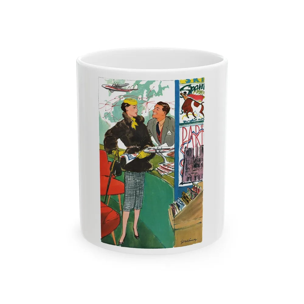 Esquire magazine cartoon illustration, 1955 (1) - White Coffee Mug-11oz-Go Mug Yourself