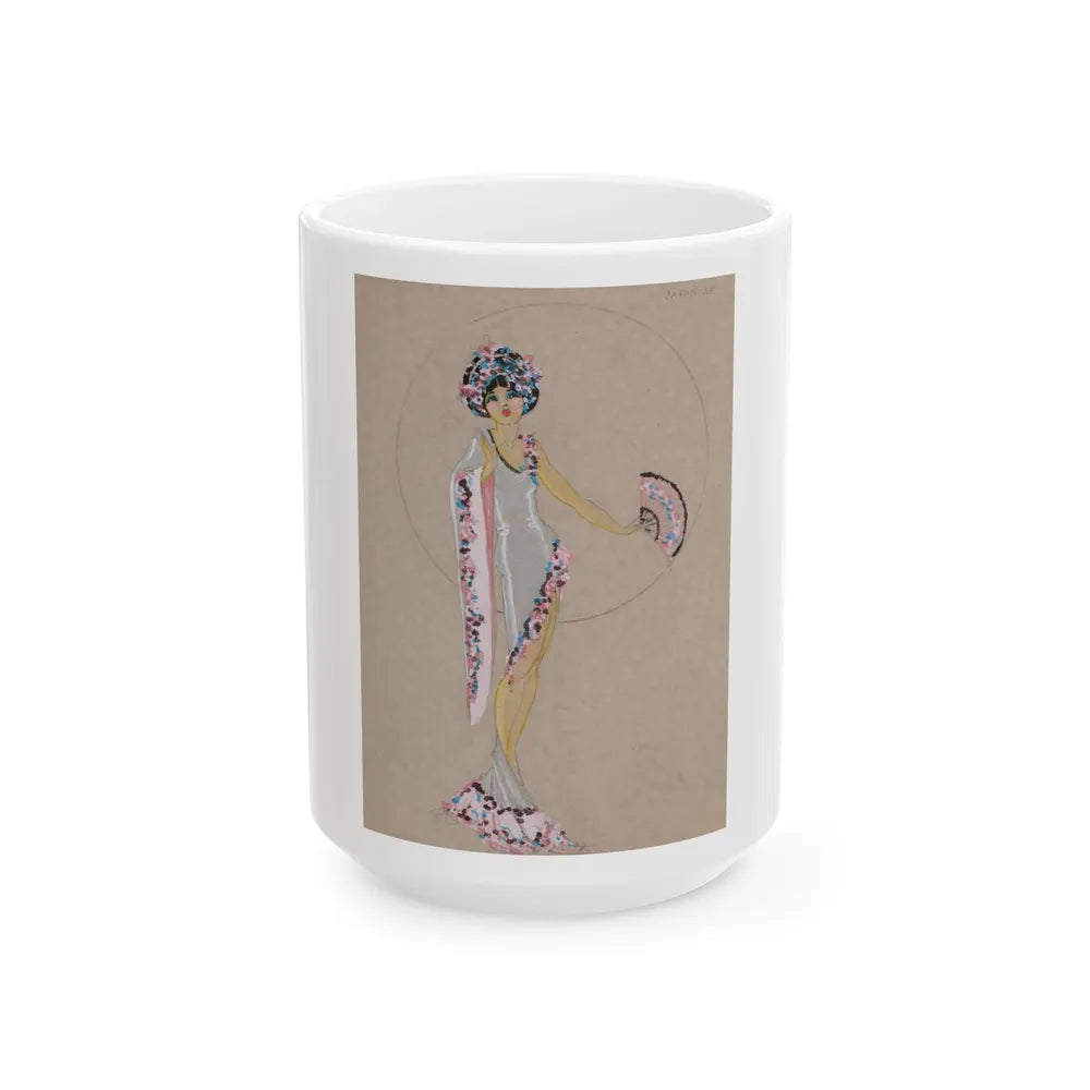 Costume design for Chez Paree Chicago nightclub, circa 1920s-30s - White Coffee Mug-15oz-Go Mug Yourself