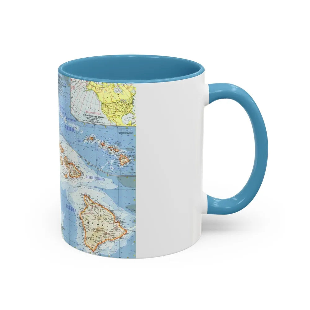 USA - Hawaii (1960) (Map) Accent Coffee Mug-Go Mug Yourself