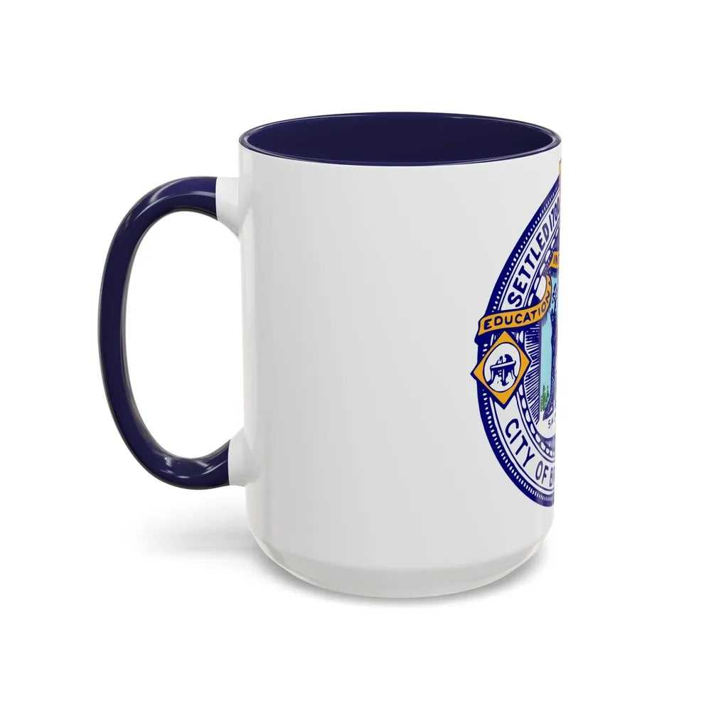 Seal of Brockton Massachusetts - Accent Coffee Mug-Go Mug Yourself