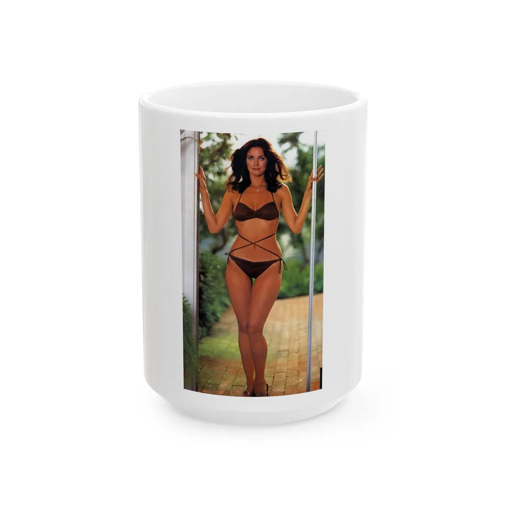 Lynda Carter #153 (Vintage Female Icon) White Coffee Mug-15oz-Go Mug Yourself