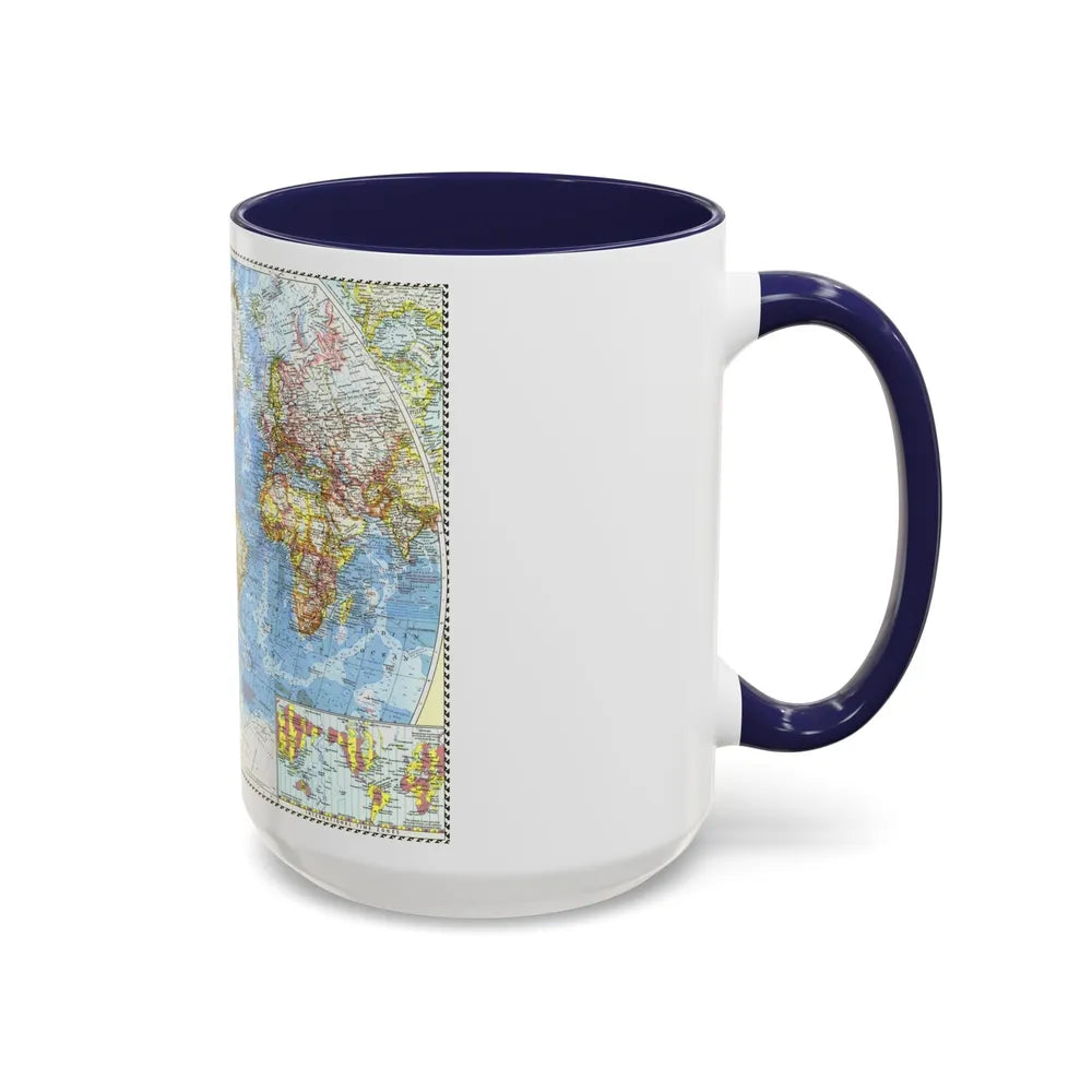 World Map (1960) (Map) Accent Coffee Mug-Go Mug Yourself