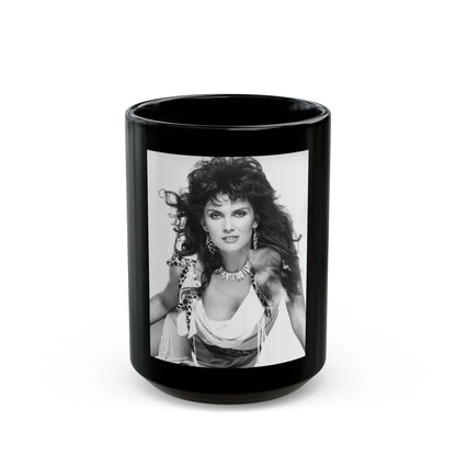 Caroline Munro #321 (Vintage Female Icon) Black Coffee Mug-15oz-Go Mug Yourself