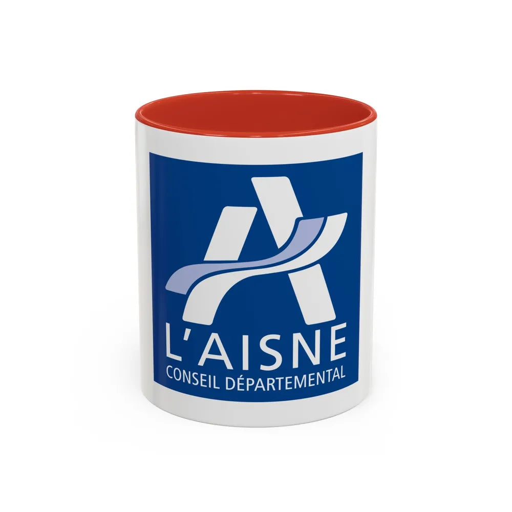 Flag of Aisne France - Accent Coffee Mug-11oz-Red-Go Mug Yourself