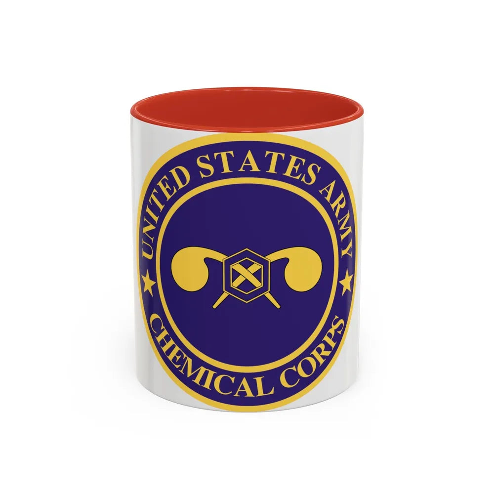 Chemical Corps (U.S. Army) Accent Coffee Mug-11oz-Red-Go Mug Yourself