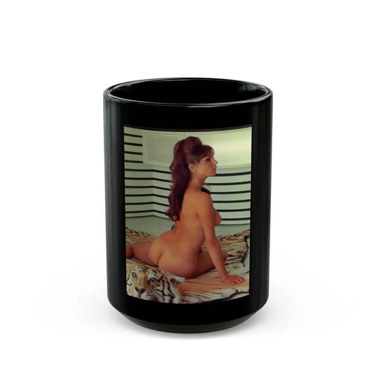 Victoria Vetri #100 - Topless (Vintage Female Icon) Black Coffee Mug-15oz-Go Mug Yourself