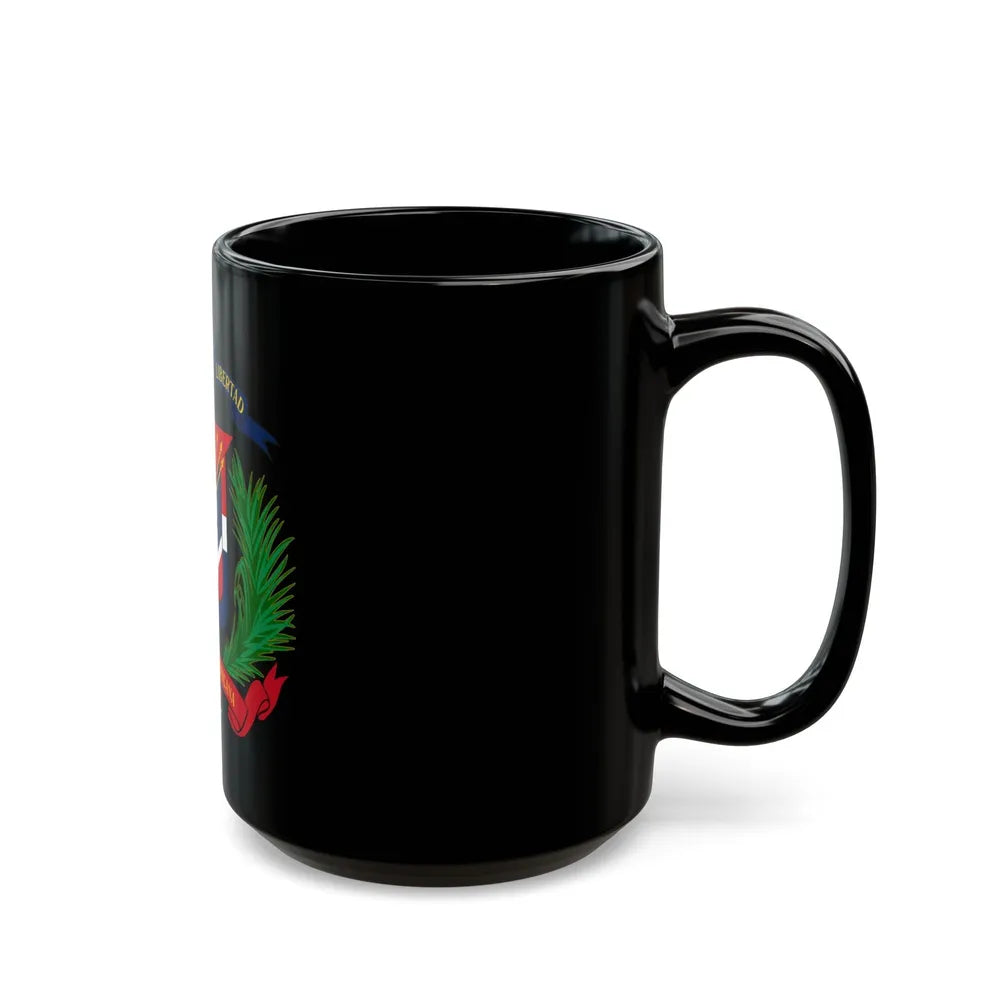 Coat of arms of the Dominican Republic - Black Coffee Mug-Go Mug Yourself