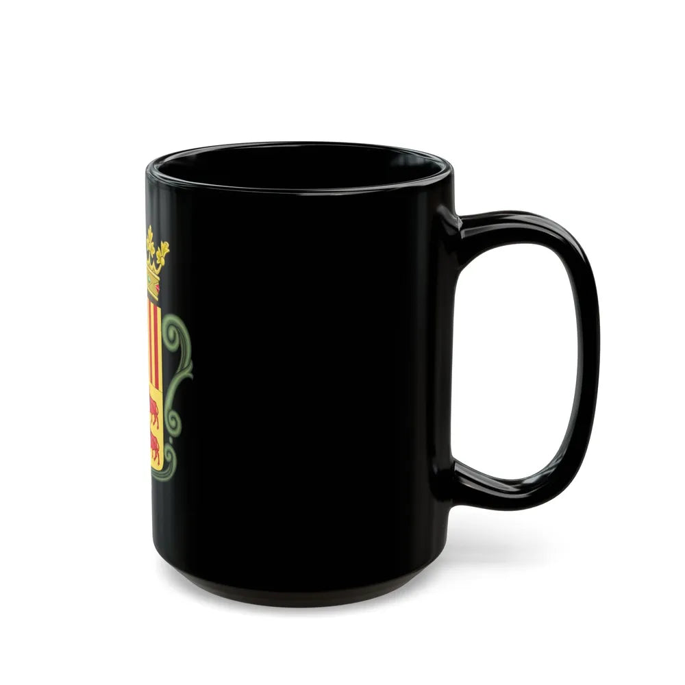 Coat of arms of Andorra (1800-1949) - Black Coffee Mug-Go Mug Yourself