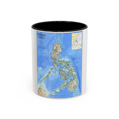 Philippines, The (1986) (Map) Accent Coffee Mug-11oz-Black-Go Mug Yourself