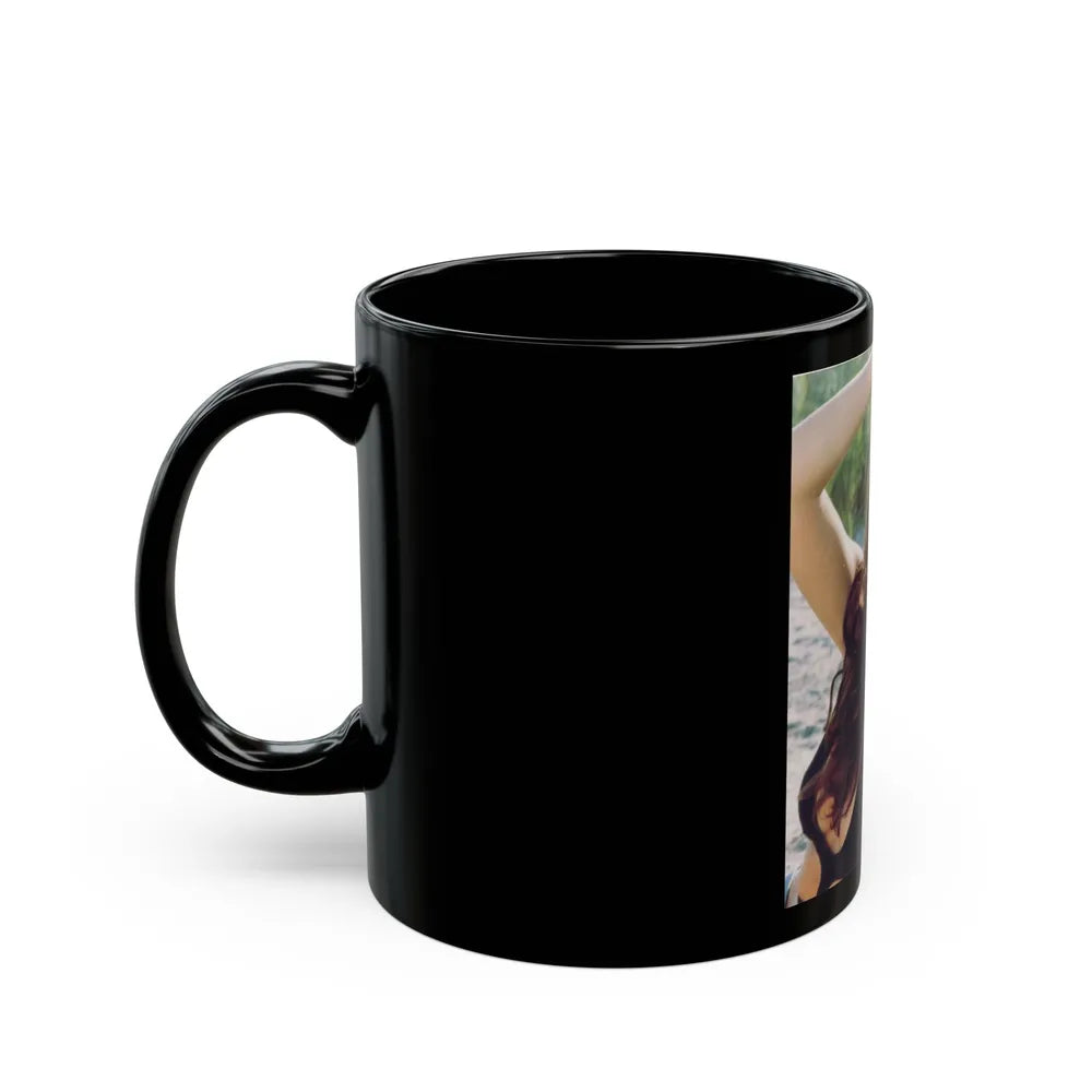 Caroline Munro #349 (Vintage Female Icon) Black Coffee Mug-Go Mug Yourself