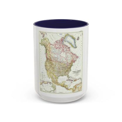 North America (1952) (Map) Accent Coffee Mug-15oz-Navy-Go Mug Yourself