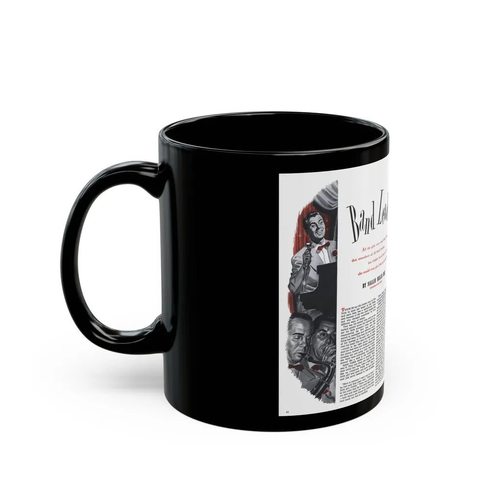 Band Leader, Cosmopolitan, January 1944 - Black Coffee Mug-Go Mug Yourself