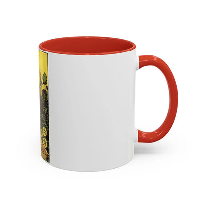 The 9 of Pentacles (Tarot Card) Accent Coffee Mug-Go Mug Yourself