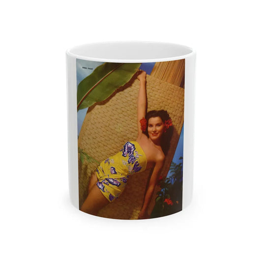 Debra Paget #542 - Debbie in Color from Photoplay Pin Ups 1952 Issue #1 (Vintage Female Icon) White Coffee Mug-11oz-Go Mug Yourself