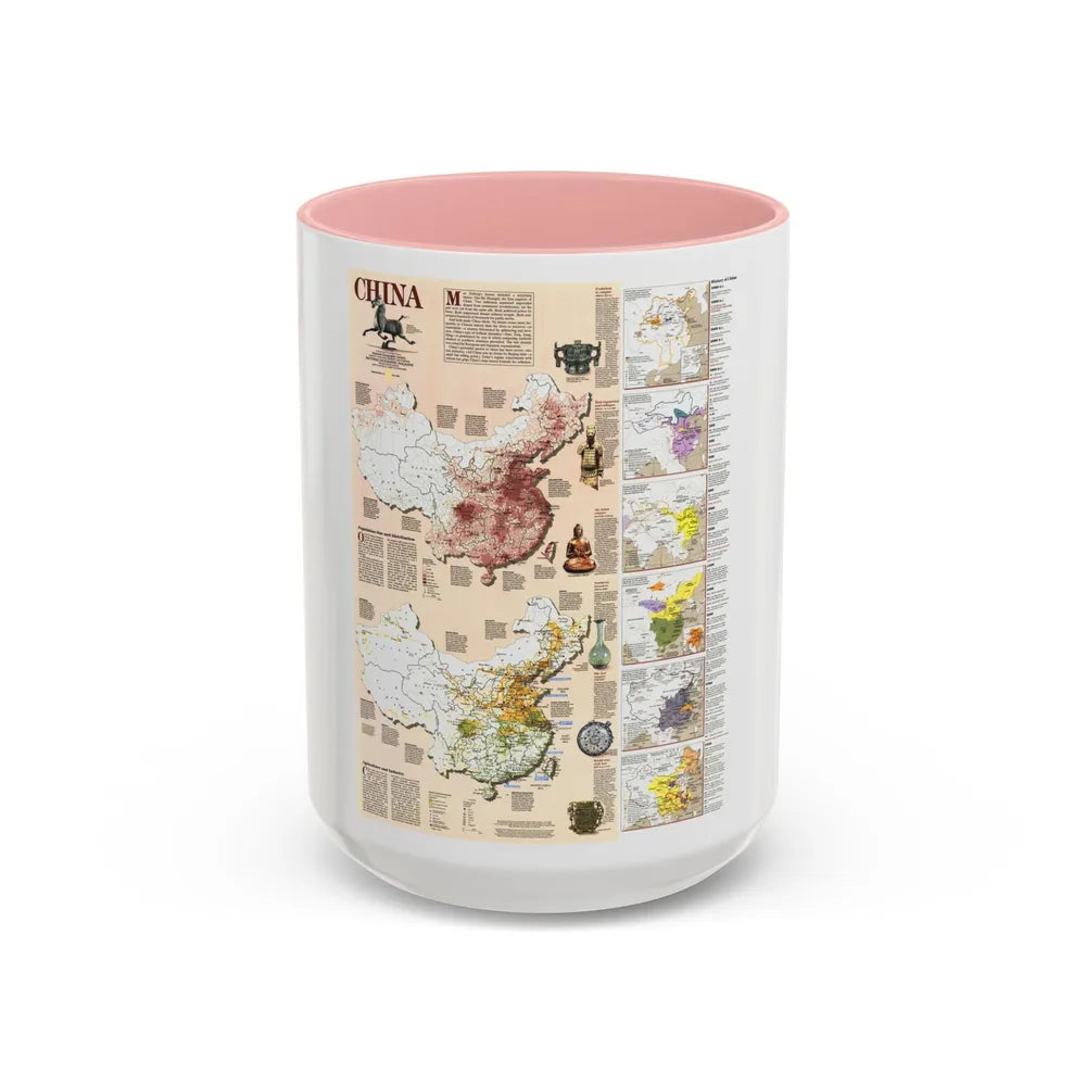 China 2 (1991) (Map) Accent Coffee Mug-15oz-Pink-Go Mug Yourself