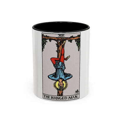 The Hanged Man (Tarot Card) Accent Coffee Mug-11oz-Black-Go Mug Yourself