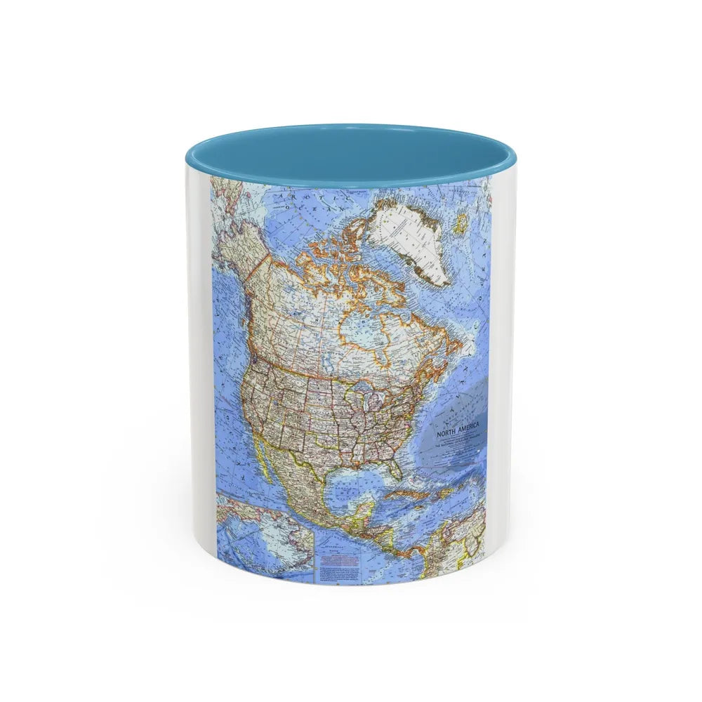 North America (1964) (Map) Accent Coffee Mug-11oz-Light Blue-Go Mug Yourself