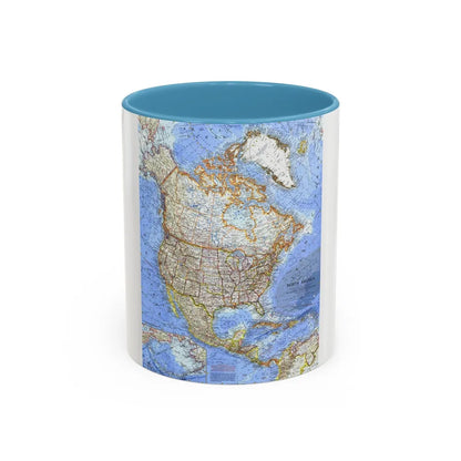 North America (1964) (Map) Accent Coffee Mug-11oz-Light Blue-Go Mug Yourself