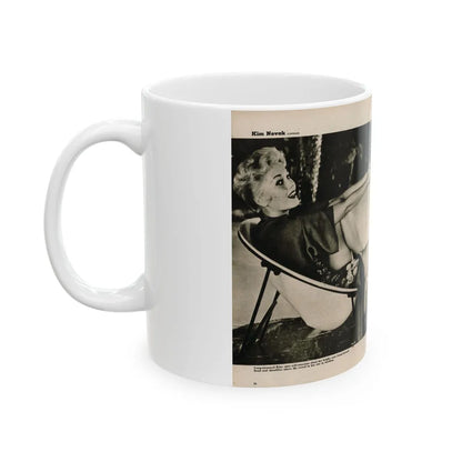 Kim Novak #389 - Fabulous Females Mag. Issue #1 '55 - 1 B&W Centerfold & 1 Other (Vintage Female Icon) White Coffee Mug-Go Mug Yourself